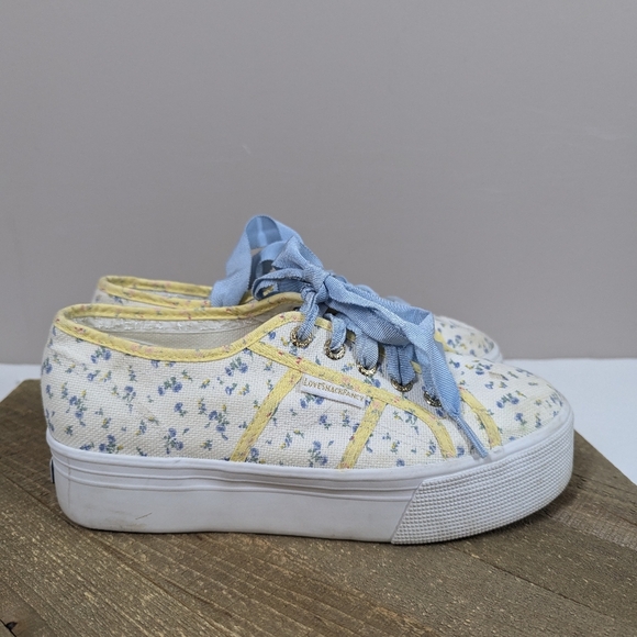 Superga x LoveShackFancy Floral Platform Sneakers – Size 38 / US 7.5 - Picture 7 of 12